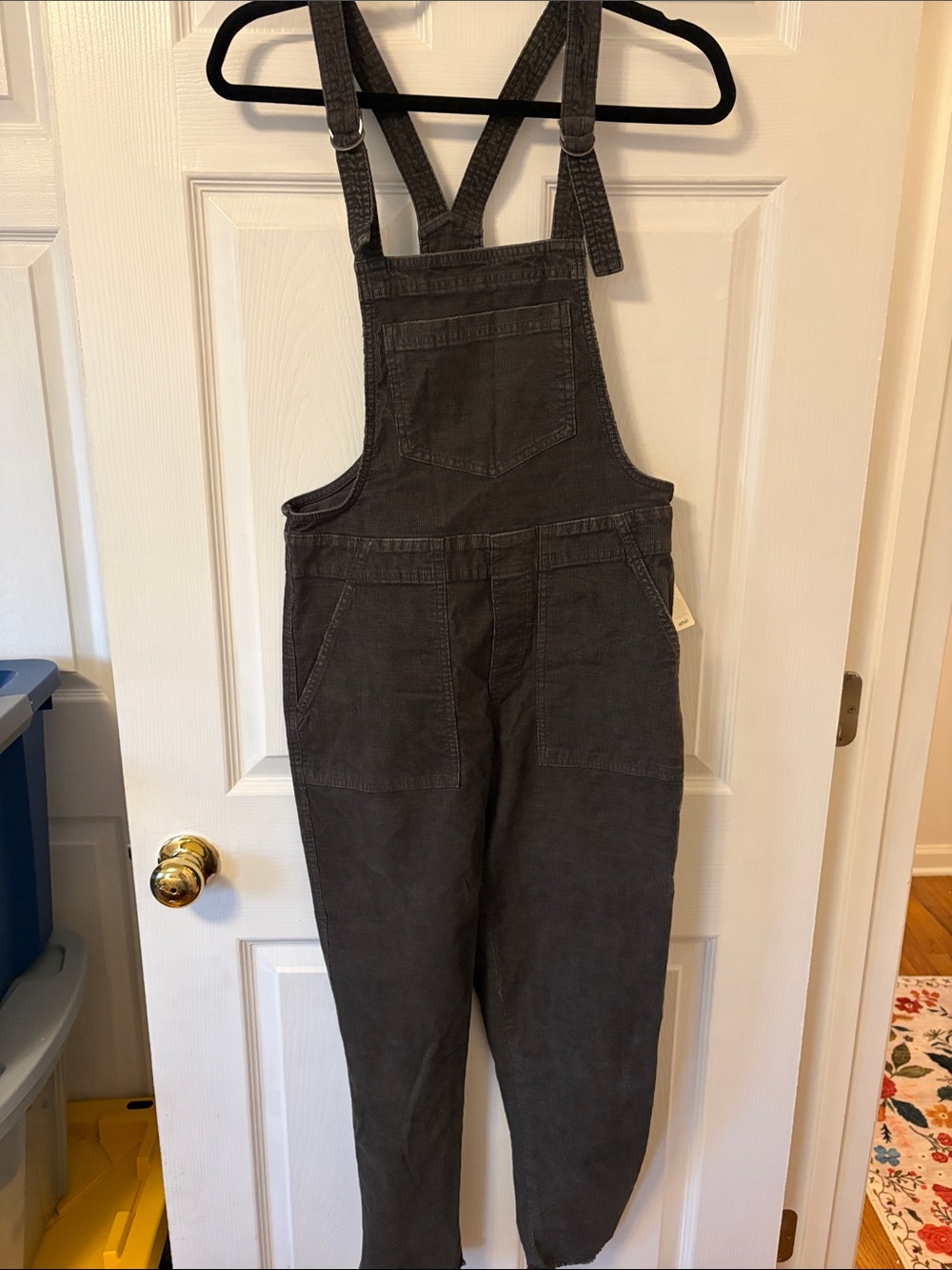 aerie Charcoal Gray Cotton Overalls Jumpsuit
